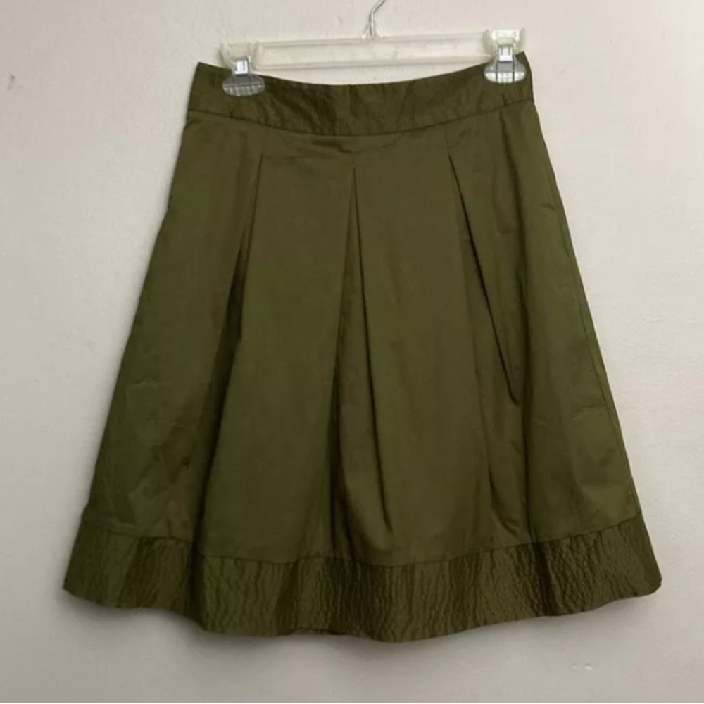 4-26 Ann Taylor Camo Army Green skirt 0p 0 Petite NWT  cotton blend